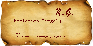 Maricsics Gergely névjegykártya