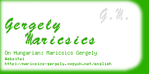 gergely maricsics business card